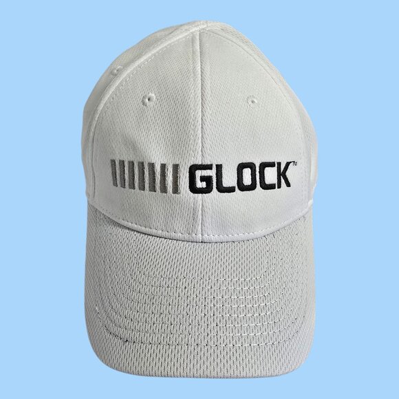 Glock Adjustable Baseball Cap Hat White & Black - Picture 1 of 8